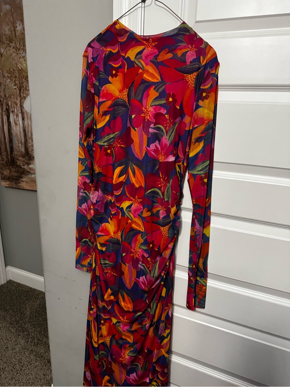 FARM Rio Vibrant Floral Maxi Dress in Red, Orange & Purple
